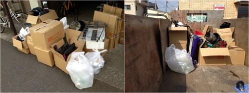 埼玉県草加市でのダンボール箱入りの不用品回収